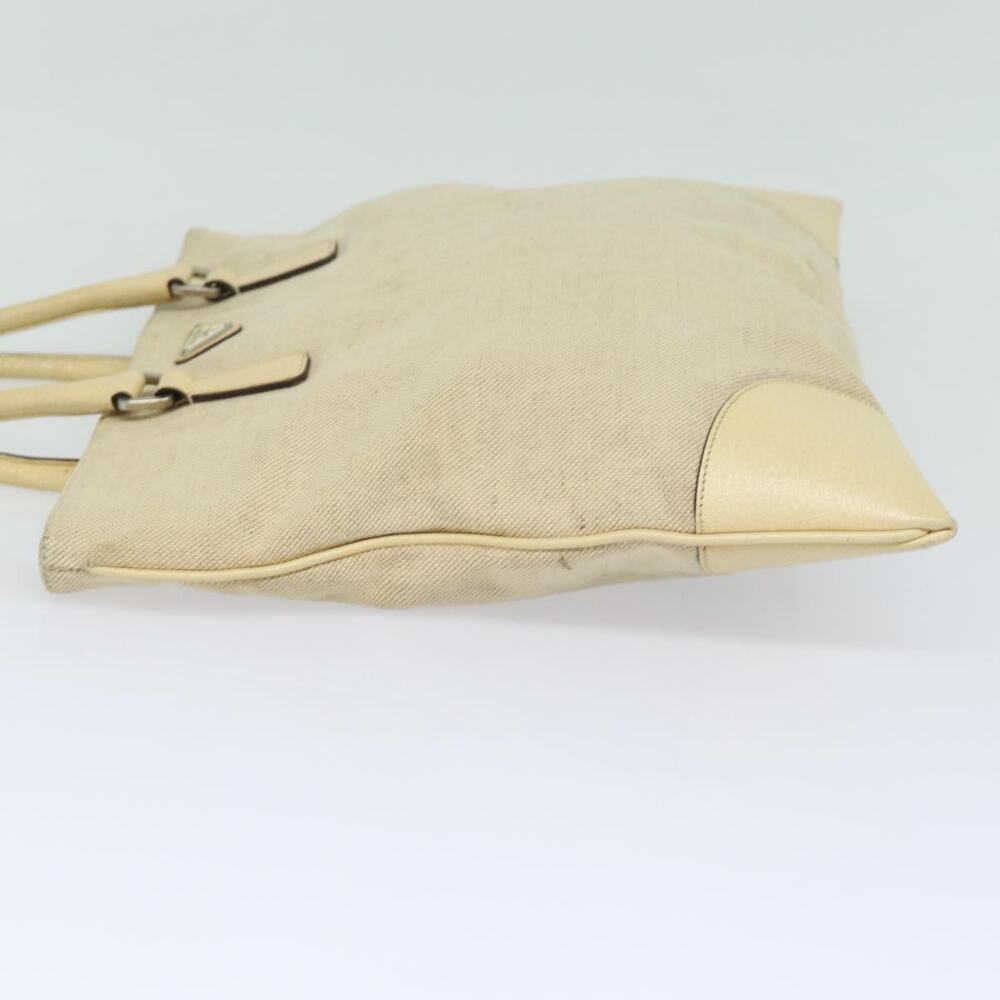 PRADA Hand Bag Canvas Beige - Picture 4 of 9